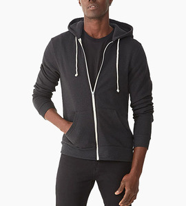 Alternative apparel rocky eco fleece zip hoodie eco true black