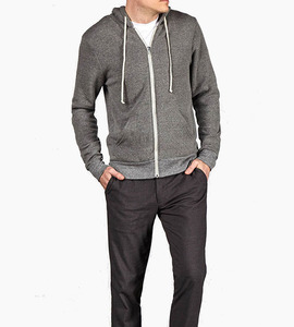 Alternative apparel rocky eco fleece zip hoodie eco grey