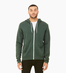 Bella canvas unisex sponge fleece full zip hoodie heather forest