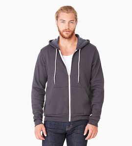 Bella canvas unisex sponge fleece full zip hoodie dark grey