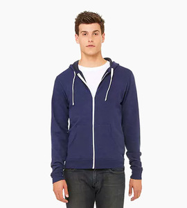 Bella canvas unisex sponge fleece full zip hoodie navy