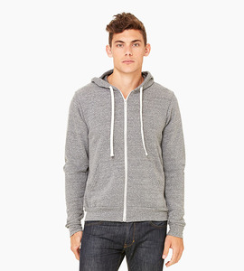 Bella canvas unisex triblend sponge fleece full zip hoodie grey triblend