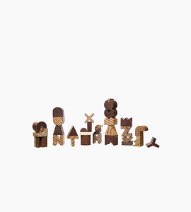 Areaware alphabet blocks mahogany pine