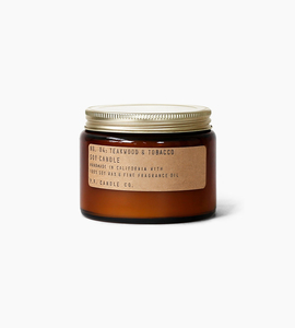 Pfcandleco14ozdoublewicksoycandleteakwoodtobacco