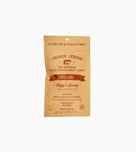 Three jerks filet mignon beef jerky original
